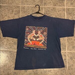 Navy Graphic T-Shirt with Kangaroo Design